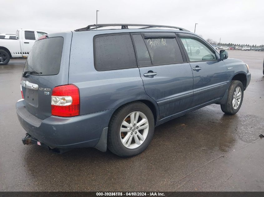 2007 Toyota Highlander Hybrid V6 VIN: JTEGW21A370018434 Lot: 39236175