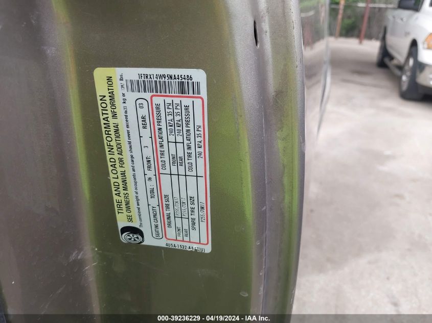 2005 Ford F-150 Stx/Xl/Xlt VIN: 1FTRX14W95NA45486 Lot: 51715734