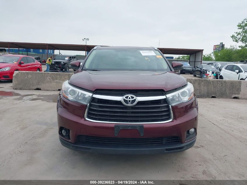 2015 Toyota Highlander Xle V6 VIN: 5TDKKRFH3FS066567 Lot: 39236523