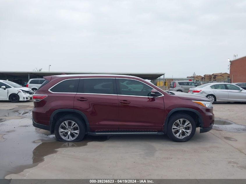 2015 Toyota Highlander Xle V6 VIN: 5TDKKRFH3FS066567 Lot: 39236523