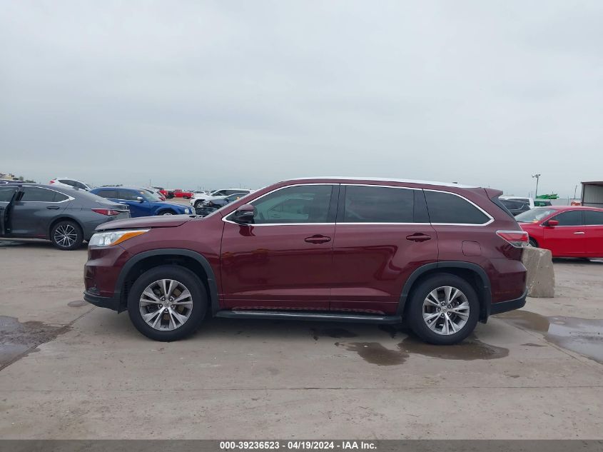 2015 Toyota Highlander Xle V6 VIN: 5TDKKRFH3FS066567 Lot: 39236523
