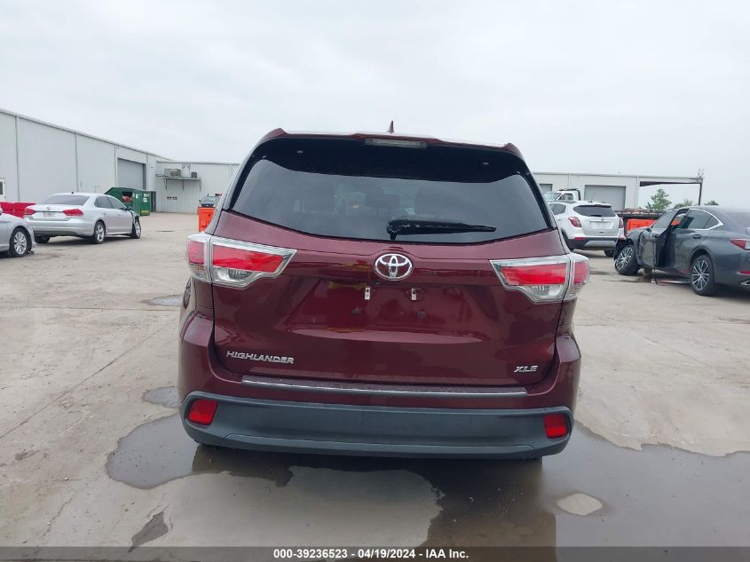 2015 Toyota Highlander Xle V6 VIN: 5TDKKRFH3FS066567 Lot: 39236523