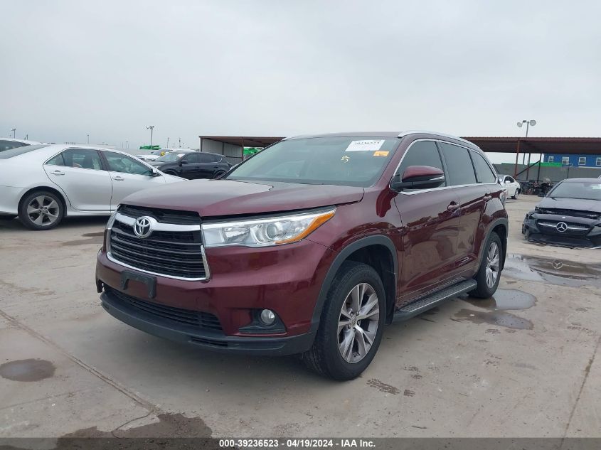 2015 Toyota Highlander Xle V6 VIN: 5TDKKRFH3FS066567 Lot: 39236523