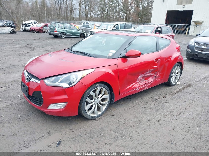 2013 Hyundai Veloster Base W/Black VIN: KMHTC6AD2DU150940 Lot: 39236587