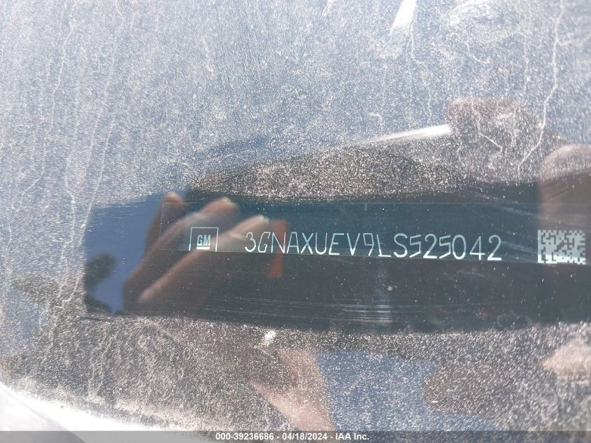 2020 Chevrolet Equinox Awd Lt 1.5L Turbo VIN: 3GNAXUEV9LS525042 Lot: 39236686