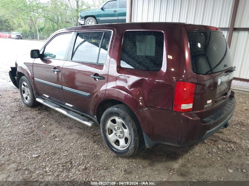 2011 Honda Pilot Lx VIN: 5FNYF4H27BB053782 Lot: 39237109