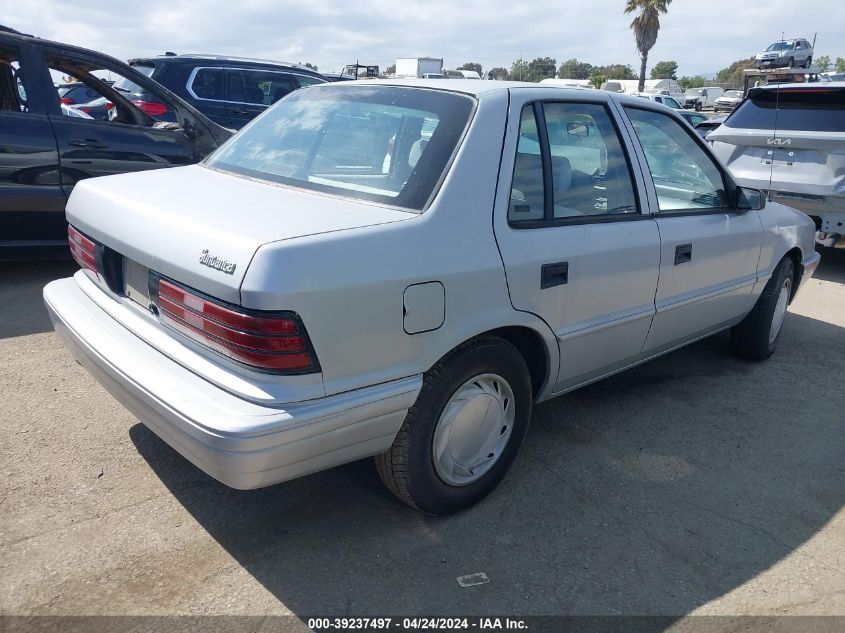 1993 Plymouth Sundance VIN: 1P3XP28D9PN630206 Lot: 51192744