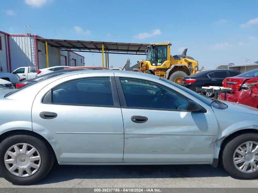 2003 Dodge Stratus Se VIN: 1B3EL36X33N589797 Lot: 39237785