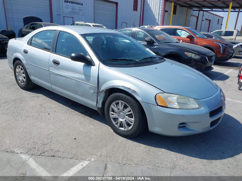 2003 Dodge Stratus Se VIN: 1B3EL36X33N589797 Lot: 39237785