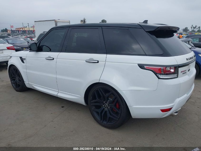 2016 Land Rover Range Rover Sport 3.0L V6 Supercharged Se VIN: SALWG2VF8GA635575 Lot: 39238010