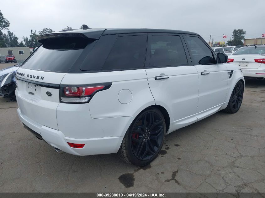 2016 Land Rover Range Rover Sport 3.0L V6 Supercharged Se VIN: SALWG2VF8GA635575 Lot: 39238010