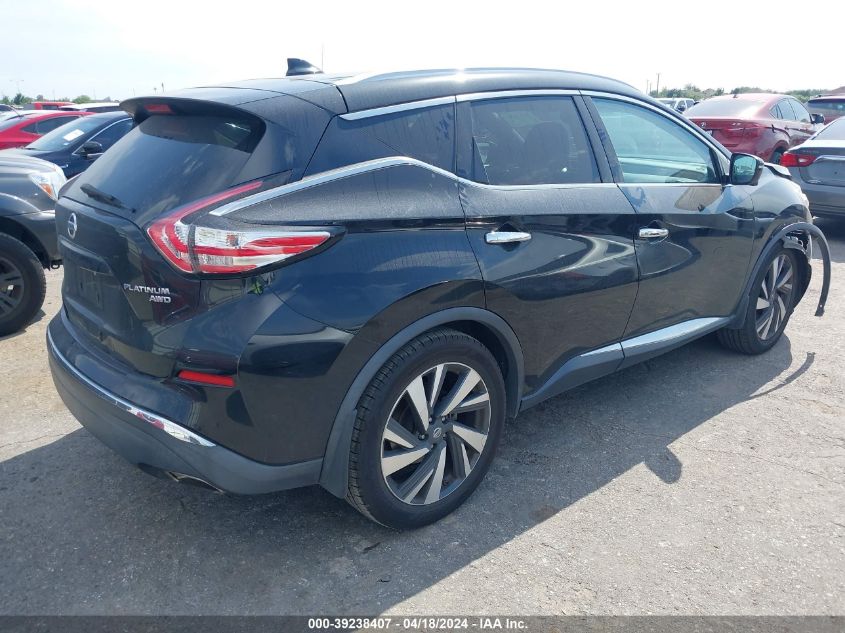 2017 Nissan Murano Platinum VIN: 5N1AZ2MH3HN187654 Lot: 39238407