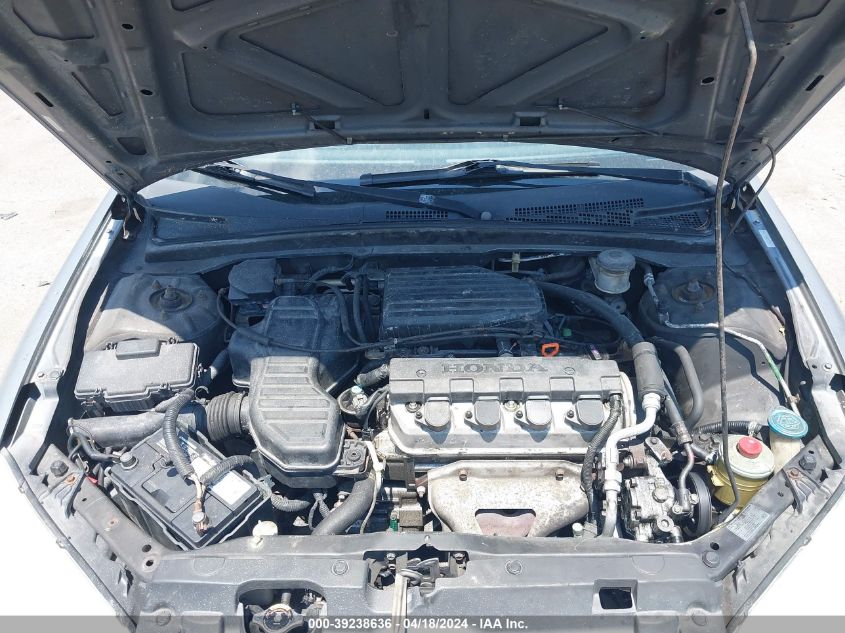 2004 Honda Civic Lx VIN: 2HGES16574H509997 Lot: 39238636