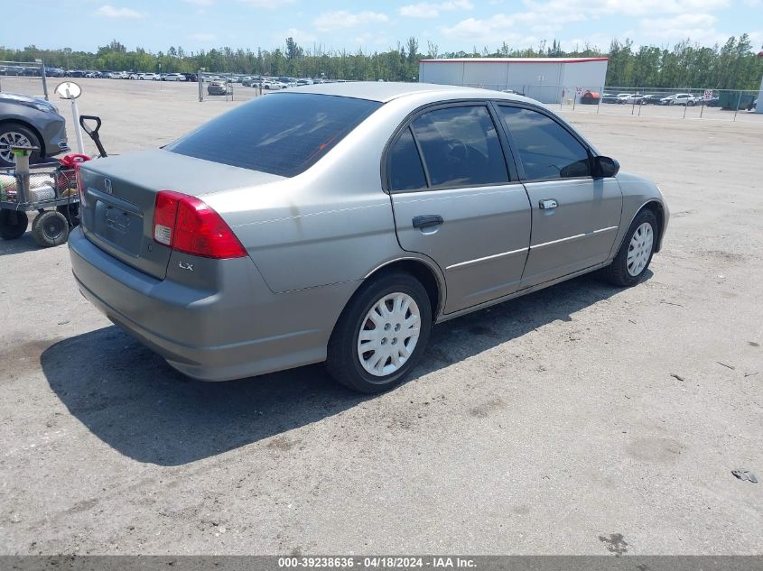 2004 Honda Civic Lx VIN: 2HGES16574H509997 Lot: 39238636
