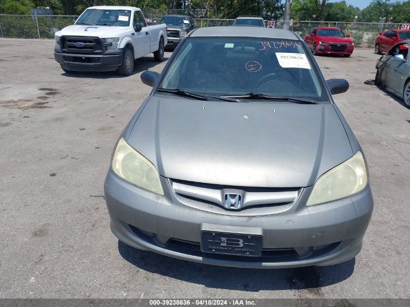 2004 Honda Civic Lx VIN: 2HGES16574H509997 Lot: 39238636