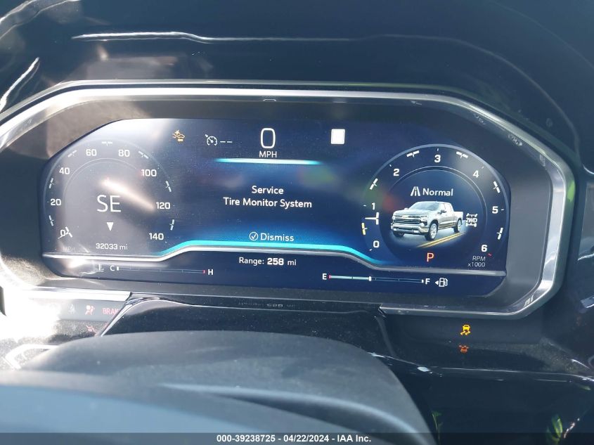 2022 CHEVROLET SILVERADO 1500 4WD  SHORT BED RST - 1GCUDEED3NZ529671