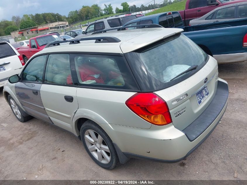 2006 Subaru Outback 2.5I VIN: 4S4BP61C167303655 Lot: 39238922