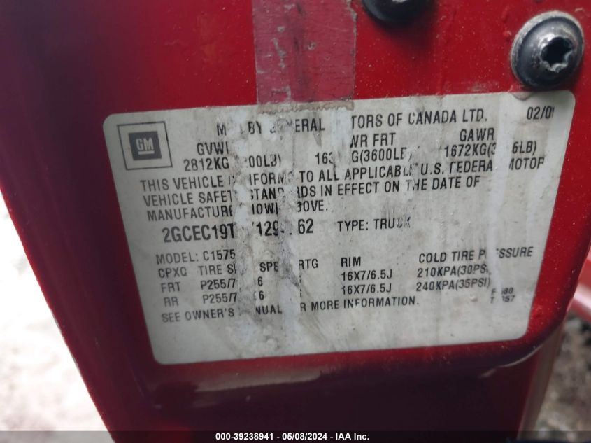 2000 Chevrolet Silverado 1500 Lt VIN: 2GCEC19T3Y1296762 Lot: 39238941