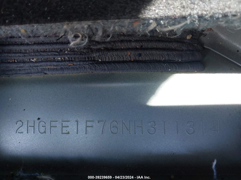 2022 HONDA CIVIC EX - 2HGFE1F76NH311314