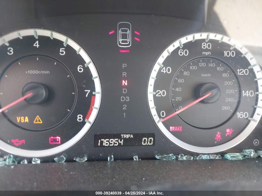 2010 Honda Accord 2.4 Ex-L VIN: 1HGCP2F88AA140408 Lot: 39240039