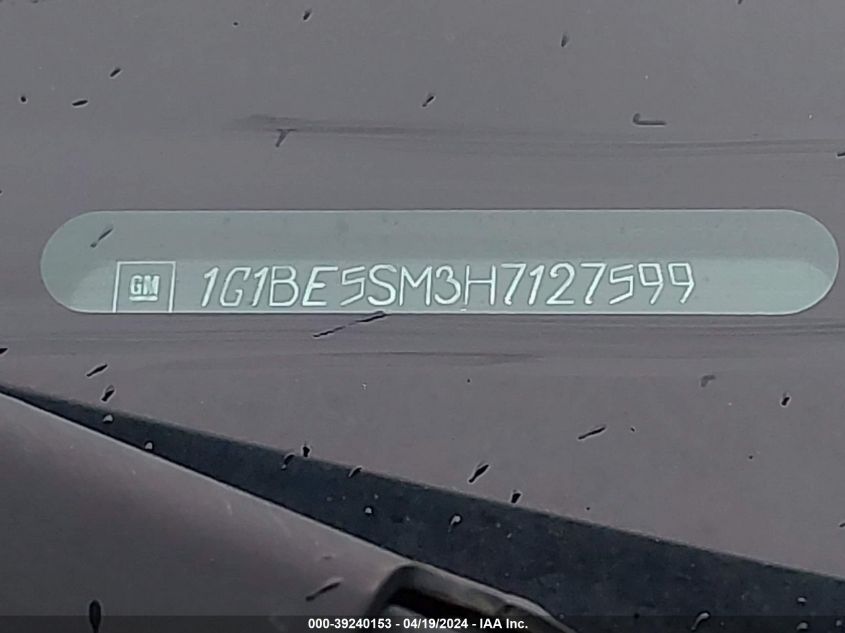 2017 Chevrolet Cruze Lt Auto VIN: 1G1BE5SM3H7127599 Lot: 39240153