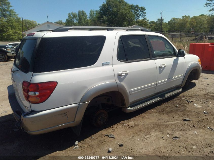 2003 Toyota Sequoia Sr5 V8 VIN: 5TDZT34A53S182556 Lot: 39240777