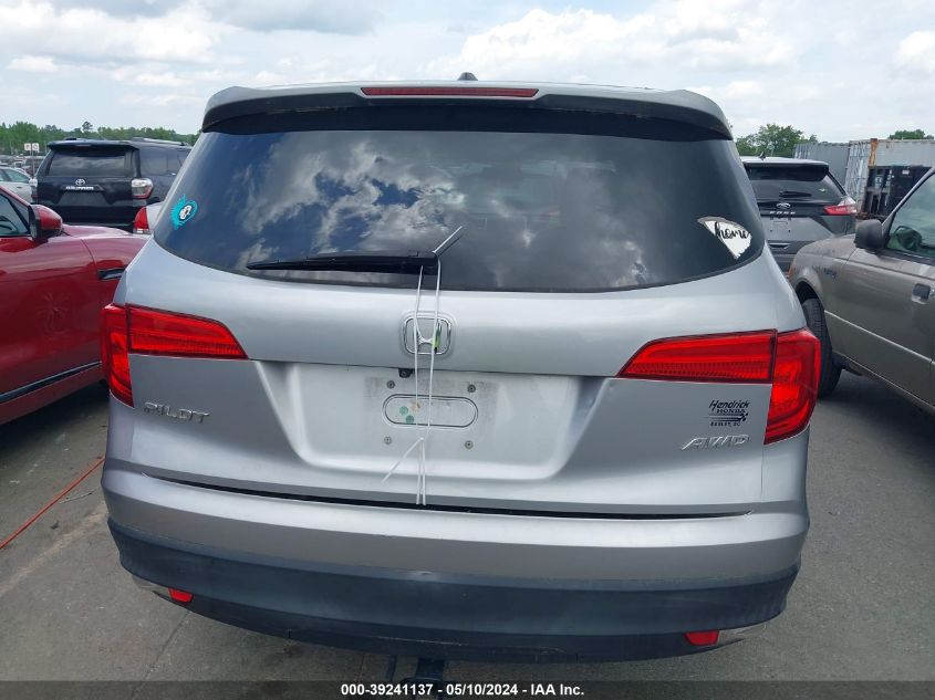 2016 Honda Pilot Ex-L VIN: 5FNYF6H79GB082912 Lot: 39241137