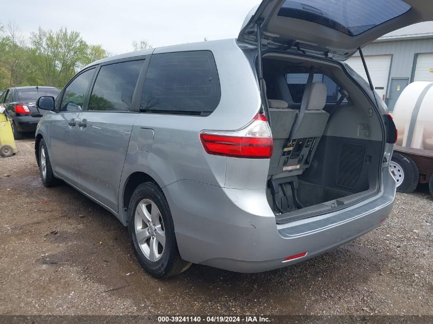 2015 Toyota Sienna L 7 Passenger VIN: 5TDZK3DC9FS565862 Lot: 39241140