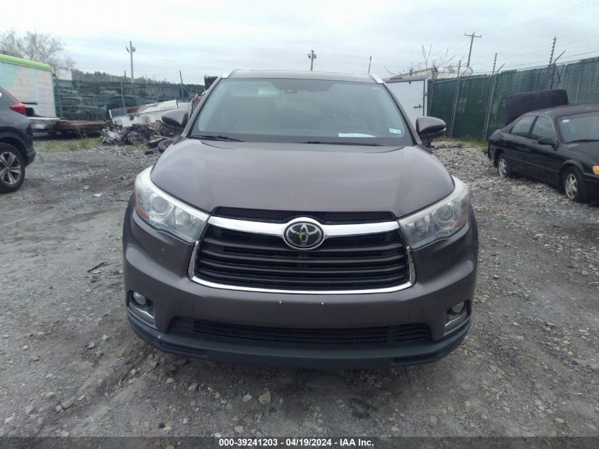 2014 Toyota Highlander Limited V6 VIN: 5TDYKRFH4ES010372 Lot: 39241203