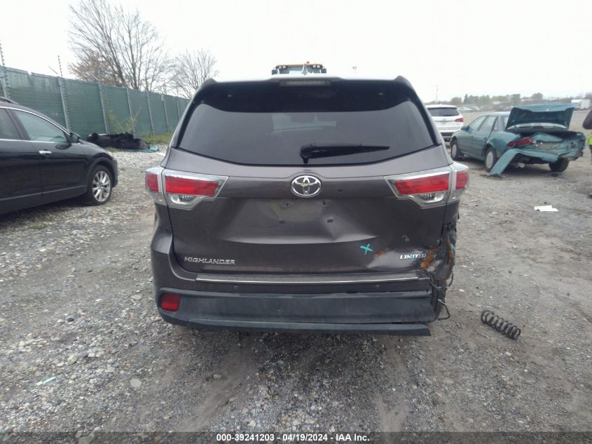 2014 Toyota Highlander Limited V6 VIN: 5TDYKRFH4ES010372 Lot: 39241203