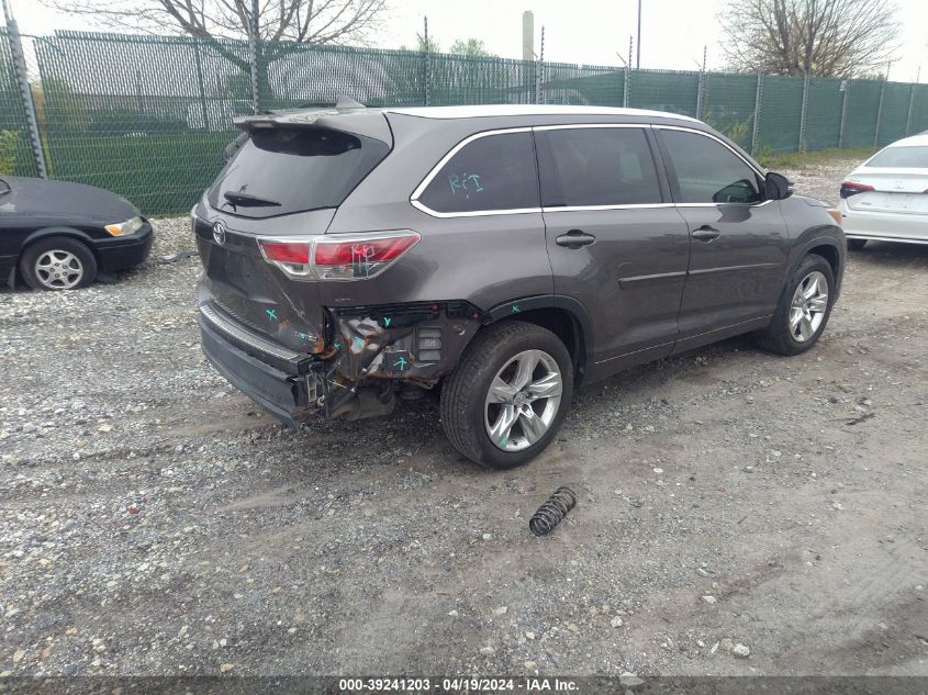 2014 Toyota Highlander Limited V6 VIN: 5TDYKRFH4ES010372 Lot: 39241203