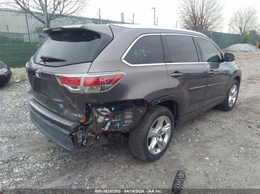2014 Toyota Highlander Limited V6 VIN: 5TDYKRFH4ES010372 Lot: 39241203