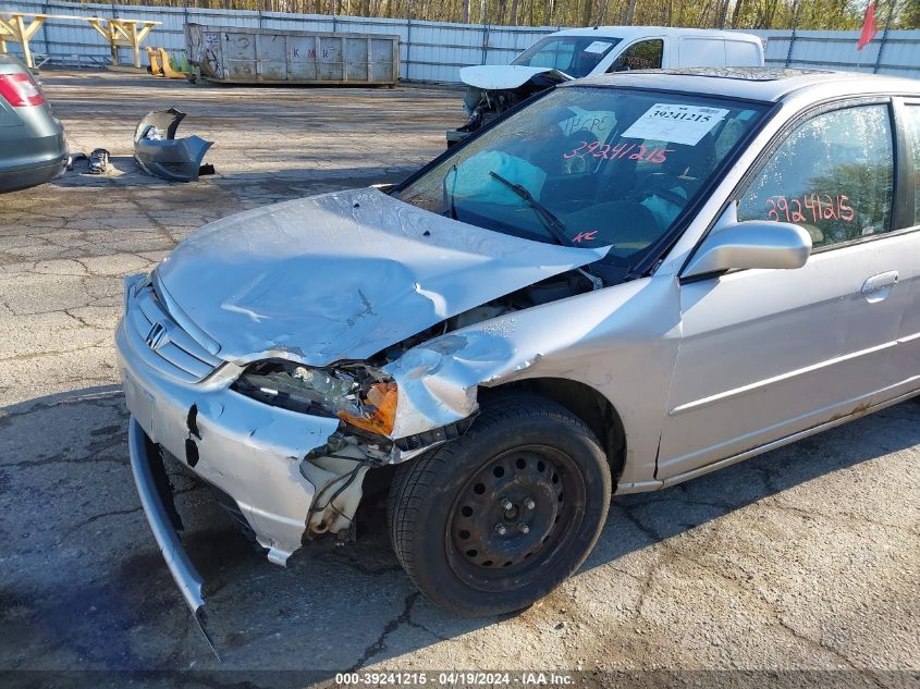 2003 Honda Civic Ex VIN: 1HGES26723L002188 Lot: 39241215