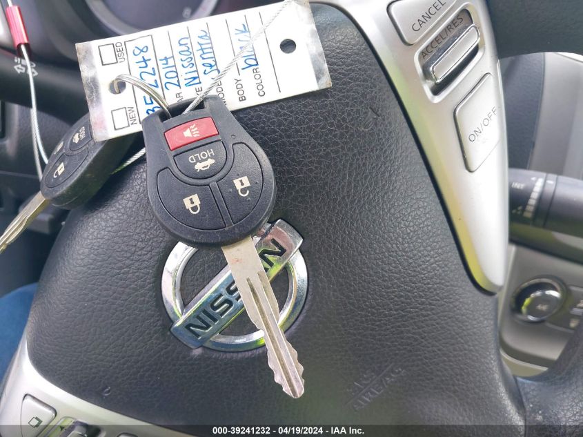 2014 Nissan Sentra Fe+ S/Fe+ Sv/S/Sl/Sr/Sv VIN: 1N4AB7AP5EN852248 Lot: 39241232