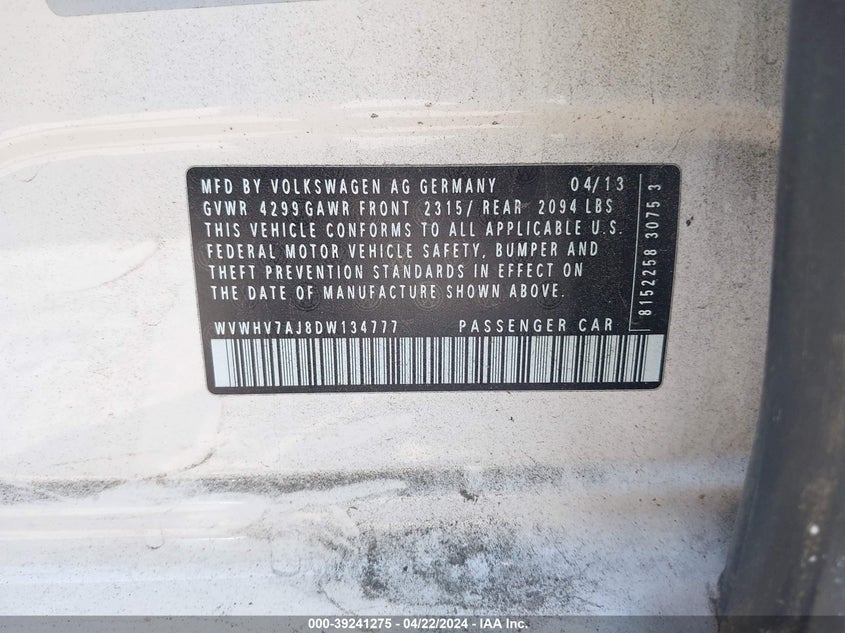 2013 VOLKSWAGEN GTI DRIVERS EDITION - WVWHV7AJ8DW134777