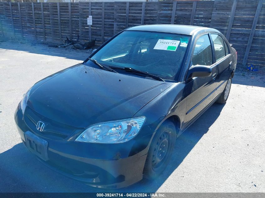 2005 Honda Civic Lx VIN: 2HGES166X5H516338 Lot: 50328064