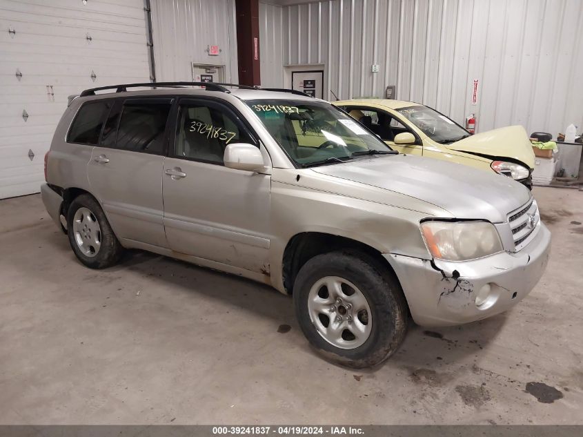 2001 Toyota Highlander V6 VIN: JTEGF21A310020868 Lot: 39241837