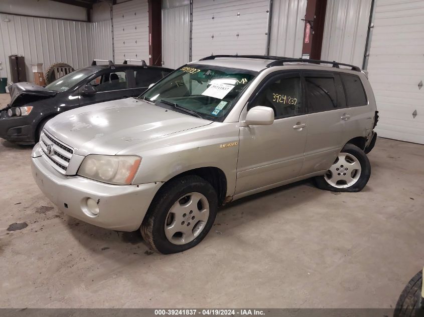 2001 Toyota Highlander V6 VIN: JTEGF21A310020868 Lot: 39241837