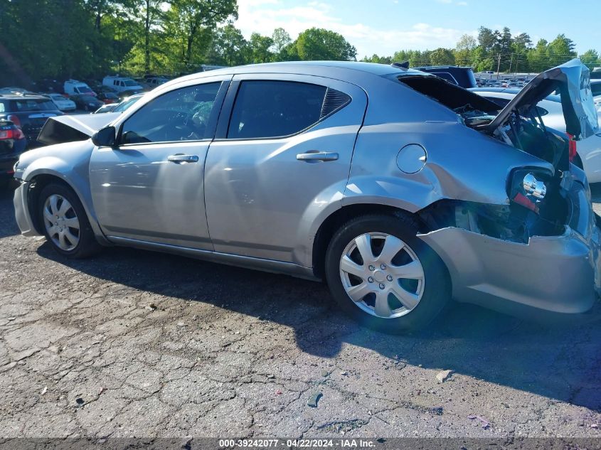 2013 Dodge Avenger Se VIN: 1C3CDZAB7DN613302 Lot: 39242077