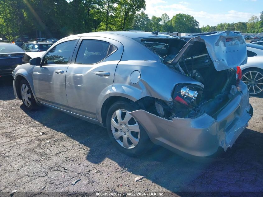 2013 Dodge Avenger Se VIN: 1C3CDZAB7DN613302 Lot: 39242077