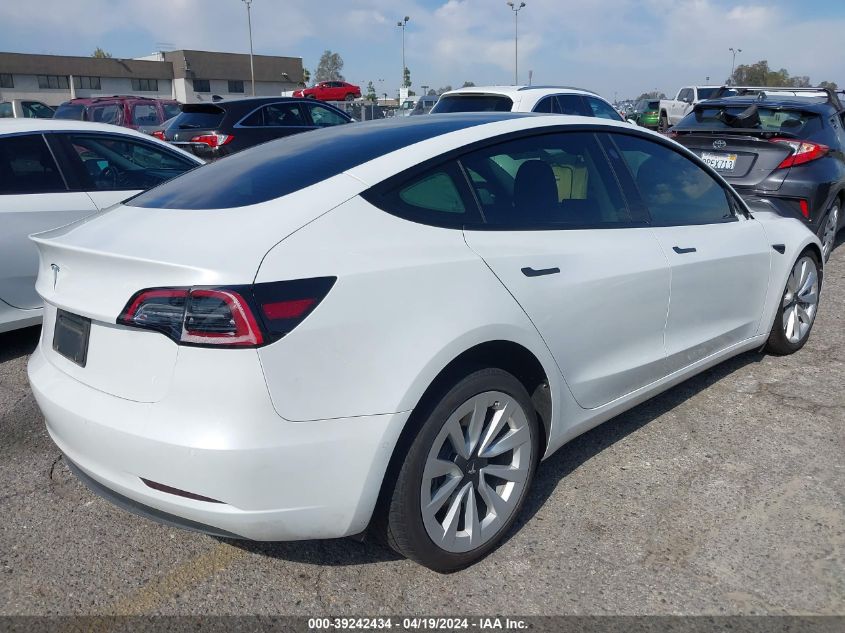 2022 Tesla Model 3 Rear-Wheel Drive VIN: 5YJ3E1EA8NF298585 Lot: 39242434