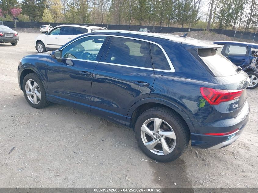 2020 Audi Q3 Premium 45 Tfsi Quattro Tiptronic VIN: WA1AECF32L1113630 Lot: 39242683