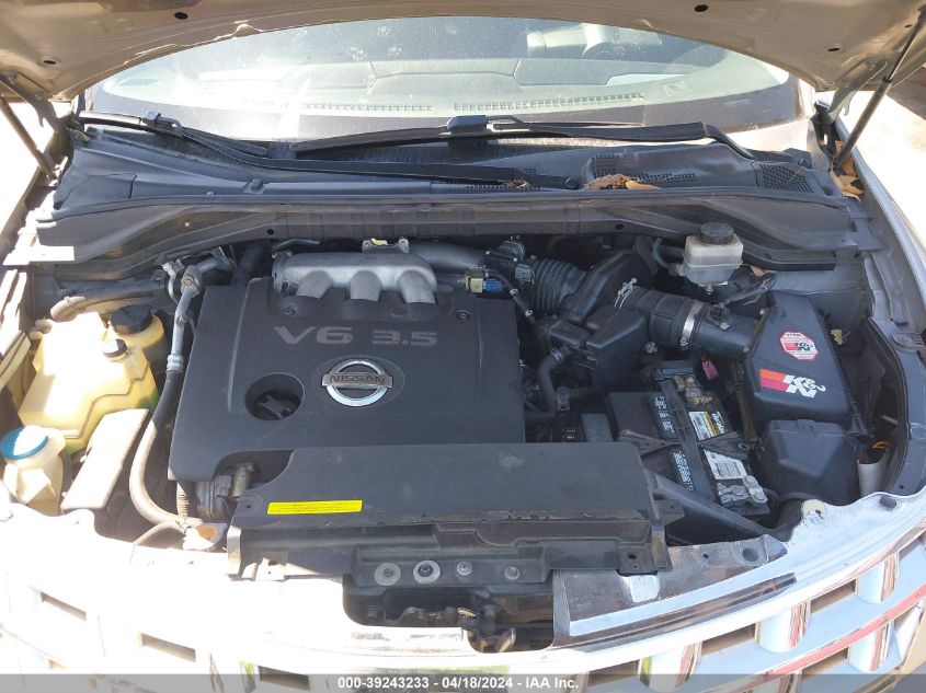 2004 Nissan Murano Sl VIN: JN8AZ08T54W224896 Lot: 39243233