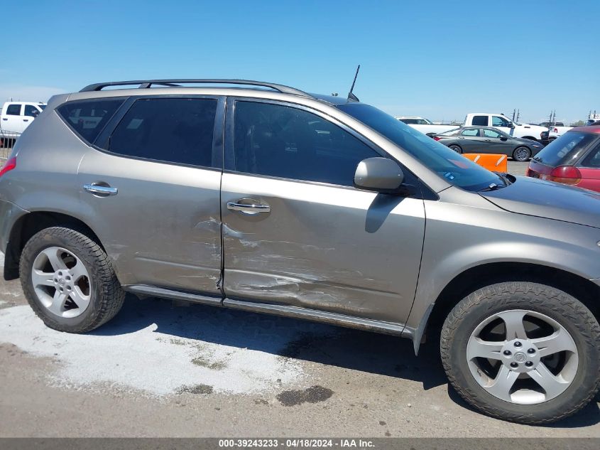 2004 Nissan Murano Sl VIN: JN8AZ08T54W224896 Lot: 39243233