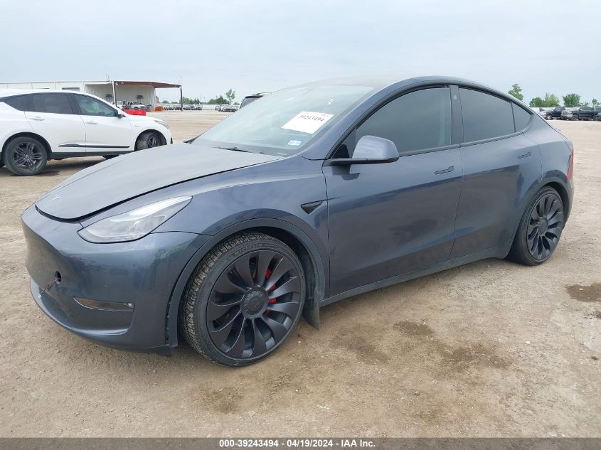 2022 Tesla Model Y Performance Dual Motor All-Wheel Drive VIN: 7SAYGDEF7NF394112 Lot: 39243494