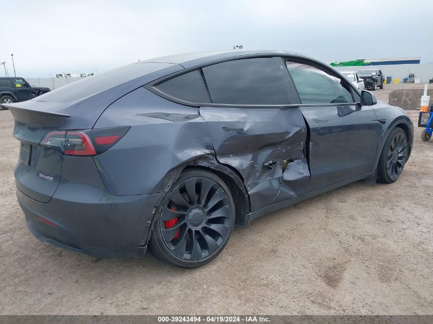 2022 Tesla Model Y Performance Dual Motor All-Wheel Drive VIN: 7SAYGDEF7NF394112 Lot: 39243494