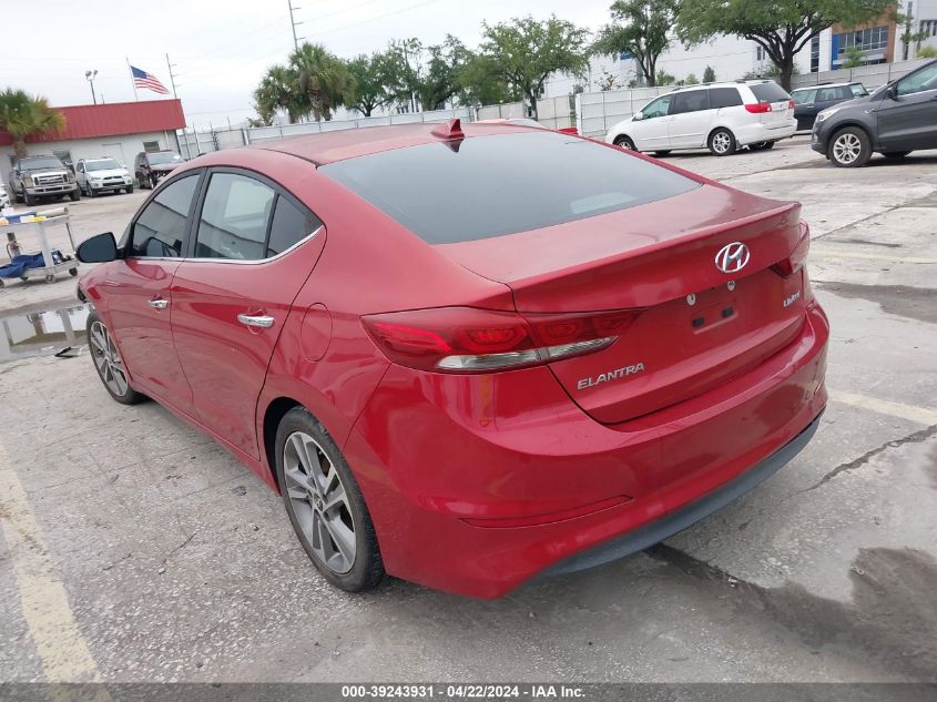 2017 HYUNDAI ELANTRA LIMITED - 5NPD84LF9HH147868