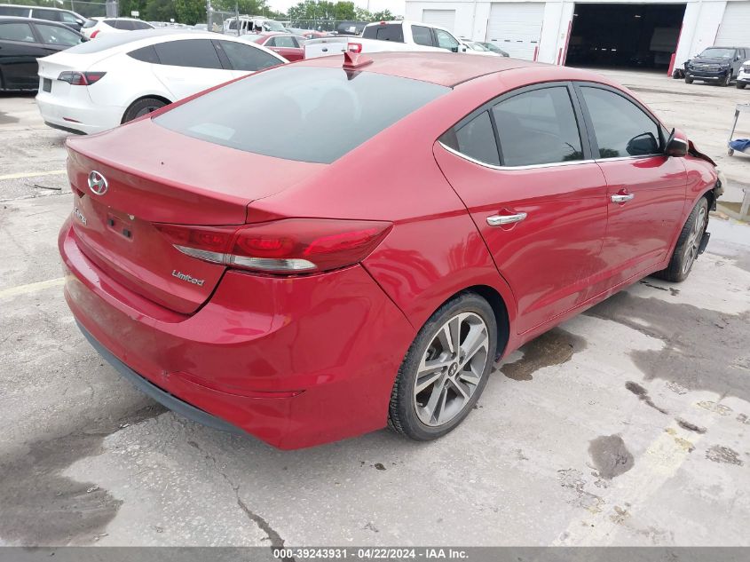 2017 HYUNDAI ELANTRA LIMITED - 5NPD84LF9HH147868