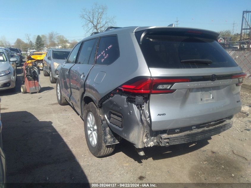 2024 Toyota Grand Highlander Xle VIN: 5TDAAAB55RS020125 Lot: 39244137