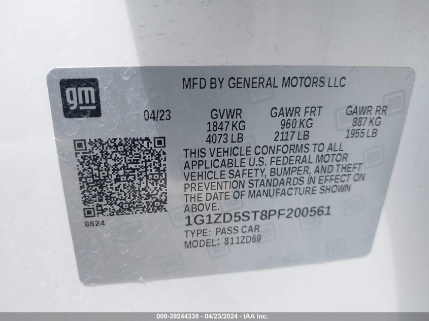 2023 CHEVROLET MALIBU FWD 1LT - 1G1ZD5ST8PF200561